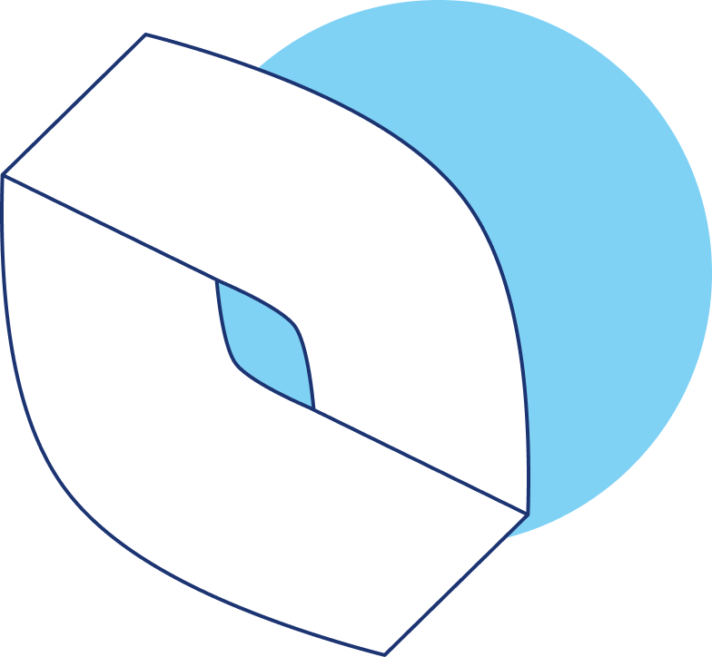 Un grafico a torta 3D con segmenti bianchi e blu che mostra diverse percentuali.