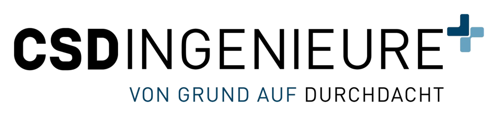 Immagine con il logo di CSDINGEN NEUEUTE e lo slogan «Pensato fin dalle fondamenta».